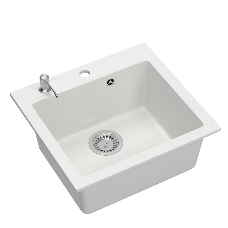 Zlewozmywak granitowy Quadron Luxo 100 Pro biały