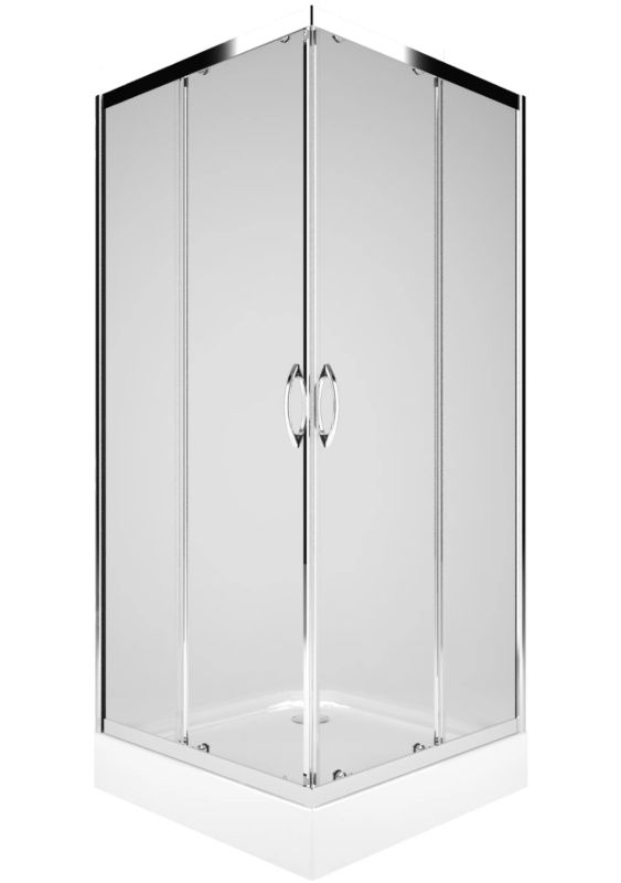 Kabina prysznicowa kwadratowa Koło Rekord 80 x 80 x 185 cm chrom