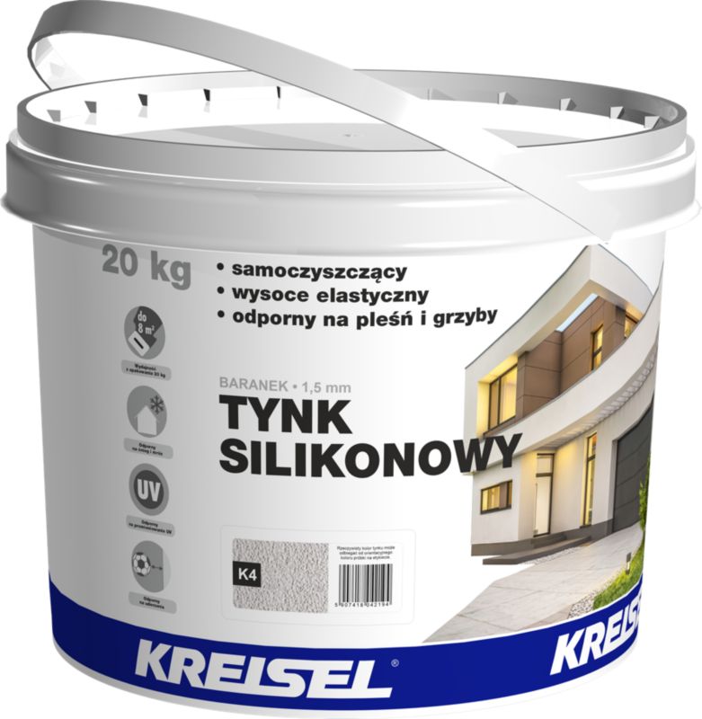Tynk silikonowy Kreisel K4 jasnoszary 1,5 mm 20 kg