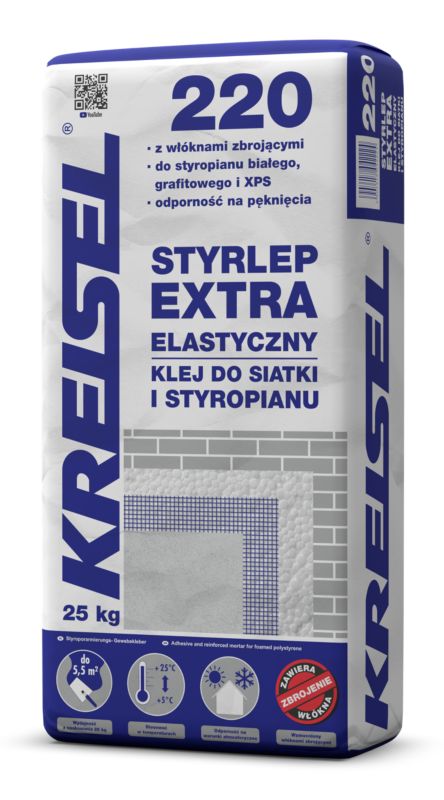 Klej do siatki elastyczny Kreisel Styrlep Extra Elast 220 25 kg