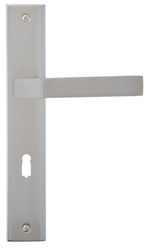 Klamka drzwiowa Schaffner Helen 72 mm na klucz nikiel satyna/chrom