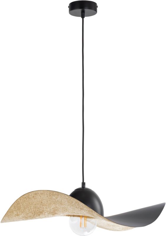 Lampa wisząca Kapello 1-punktowa E27 czarna / złota