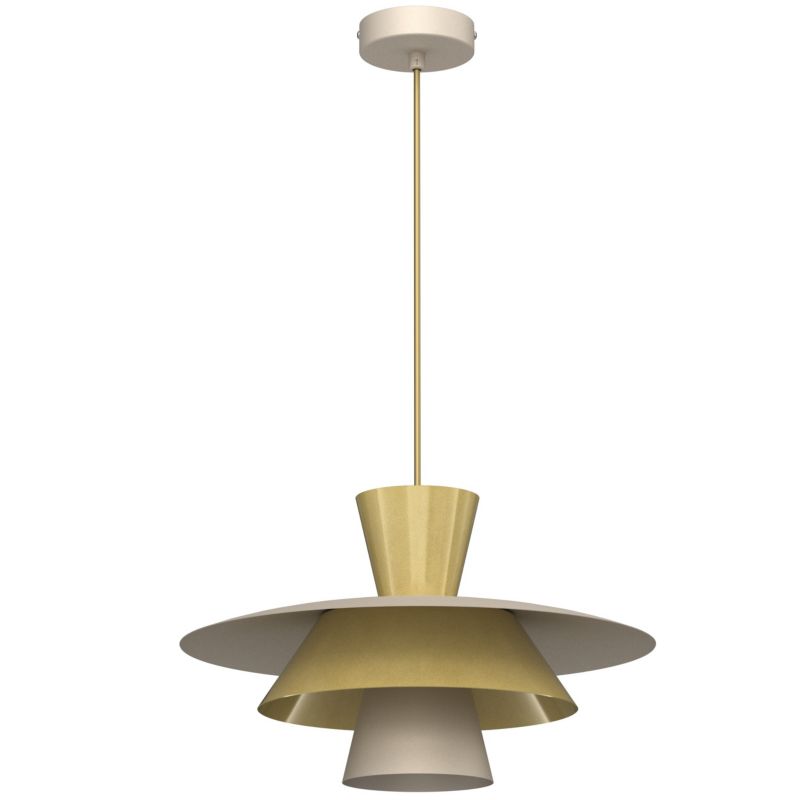 Lampa wisząca Luminex Plato 1 x E27 beżowo złota