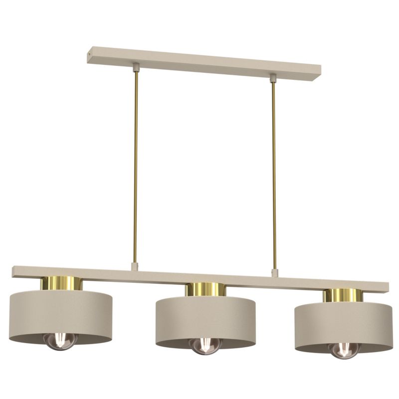Lampa wisząca Luminex Marti 3 x E27 beżowo złota
