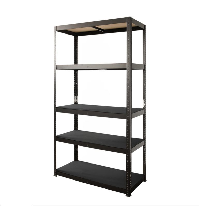 Regał metalowy 179 x 80 x 40 cm 5 półek 120 kg czarny