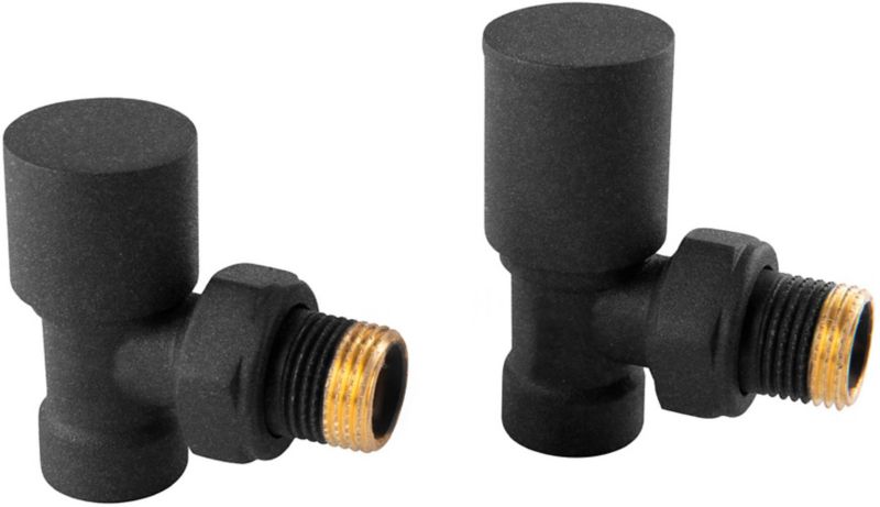 Zestaw zaworów grzejnikowych kątowy antrycyt