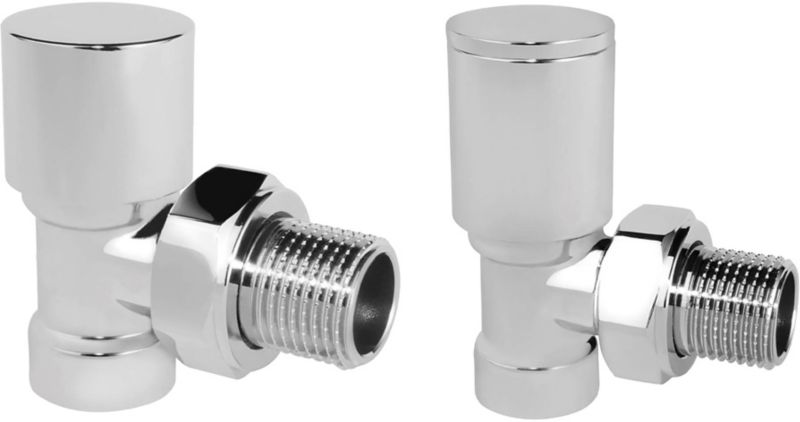 Zestaw zaworów grzejnikowych kątowy chrom