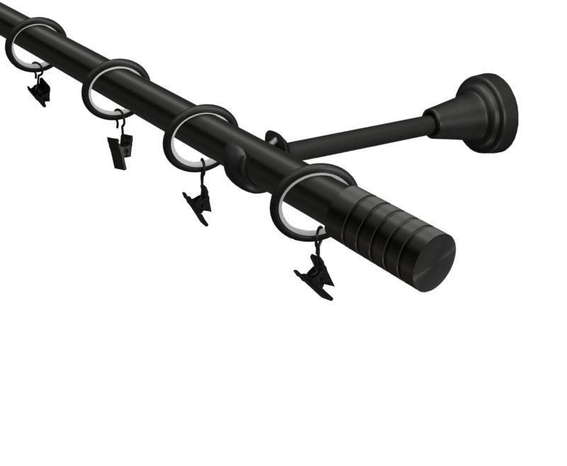 Karnisz pojedyńczy Ares Gardinia 19 mm 200 cm czarny