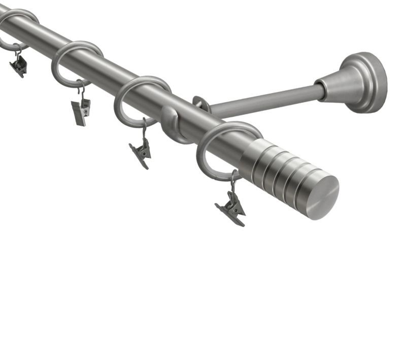 Karnisz pojedyńczy Ares Gardinia 19 mm 300 cm srebrny
