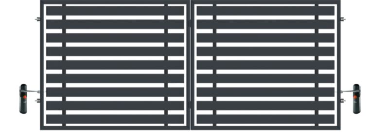 Brama automatyczna Polbram Steel Group Floryda 3,5 x 1,5 m stal ocynk RAL 7016 struktura