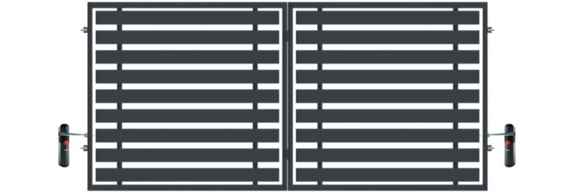 Brama automatyczna Polbram Steel Group Floryda 3 x 1,5 m stal ocynk RAL 7016 struktura