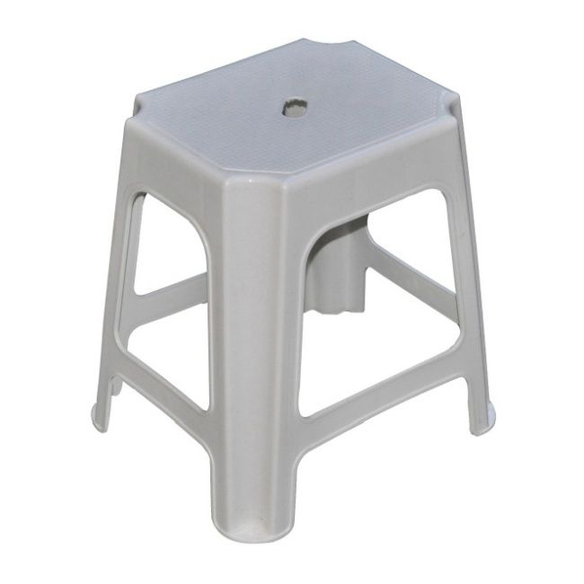 Taboret ogrodowy plastikowy 42 x 40 x 34 cm biały