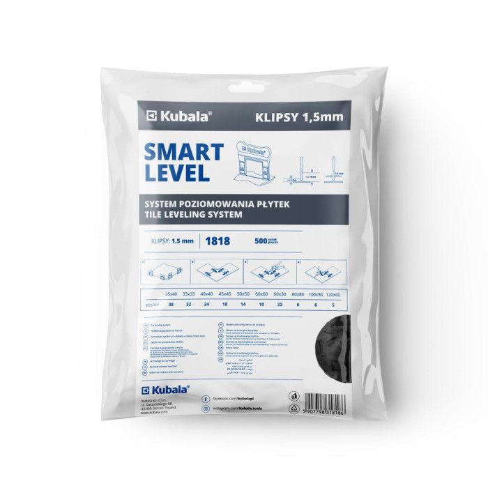 Klipsy Kubala Smart Level 1,5 mm paczka 500 sztuk
