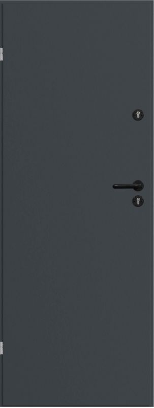 Drzwi uniwersalne Uran 70 lewe z 2 zamkami antracyt
