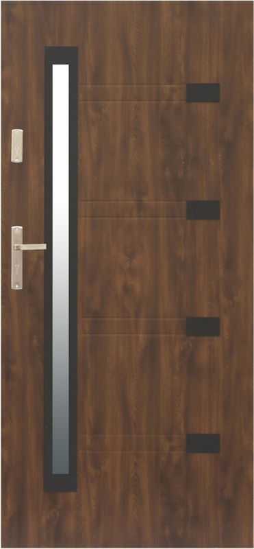 Drzwi zewnętrzne Zitron 80 prawe orzech