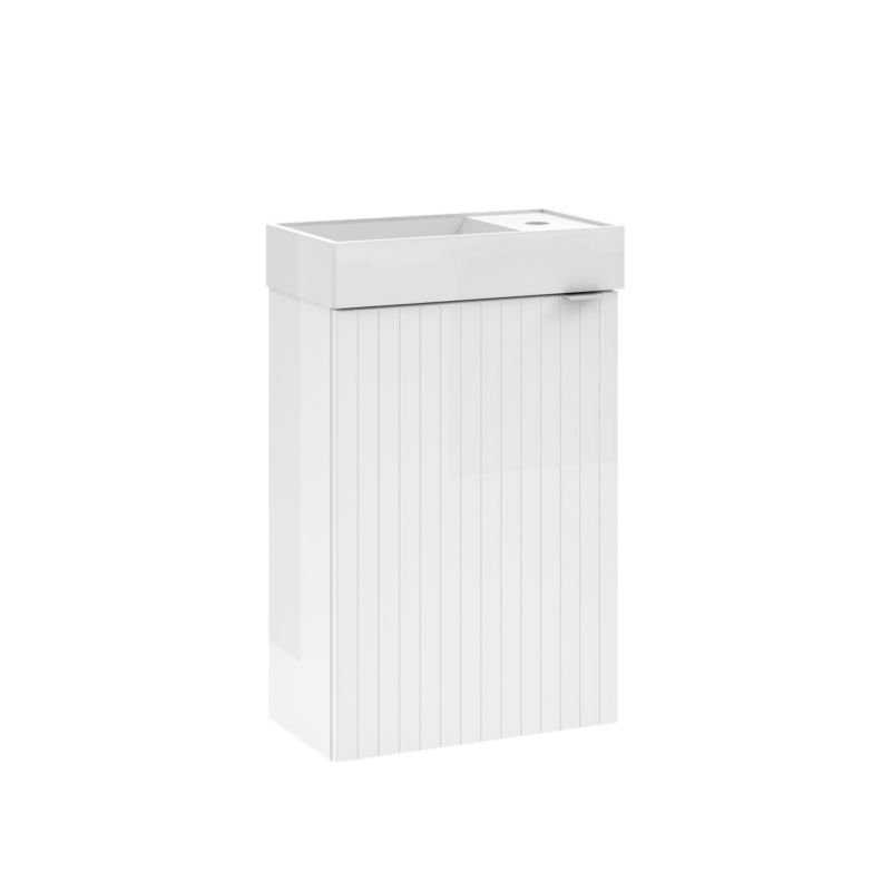Szafka z umywalką Mirano Listrado wisząca 40 cm biała
