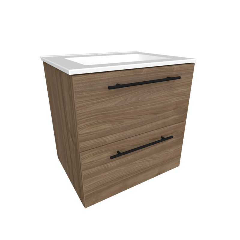 Szafka z umywalką Mirano Selecta wisząca 60 cm orzech