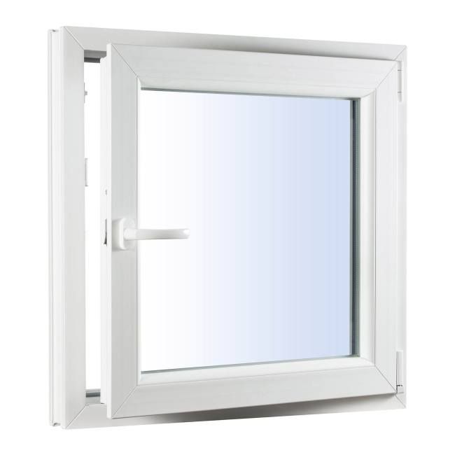 Okno PCV rozwierno-uchylne dwuszybowe 565 x 535 mm prawe antracytowe