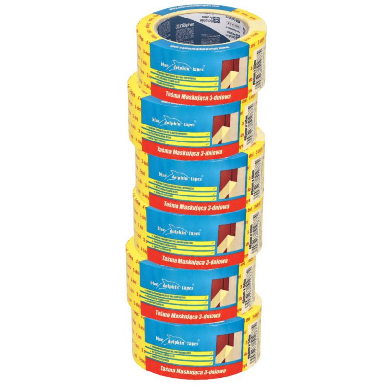 6 Pak Taśm maskujących 3 dniowych Blue Dolphin 48mm x 50m, 1 szt