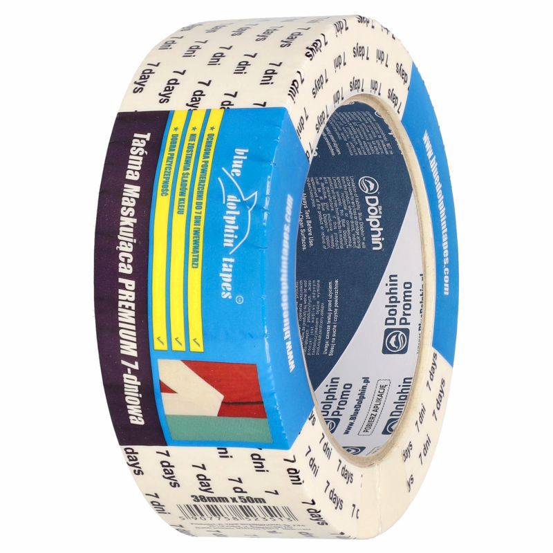 6 Pak Taśm maskujących 7 dniowych Blue Dolphin 38mm x 50m, 1 szt