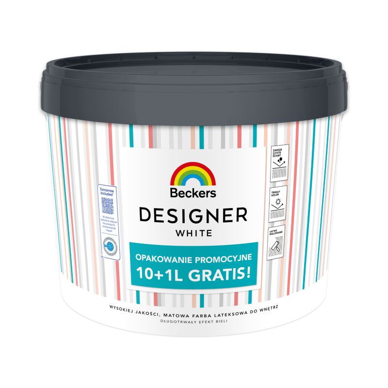 Farba Beckers Designer biała 10 l + 10%