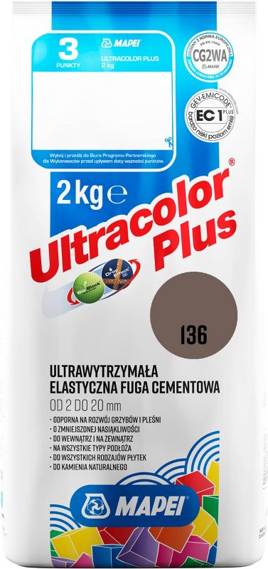 Fuga elastyczna Mapei Ultracolor Plus 136 brunatny 2 kg