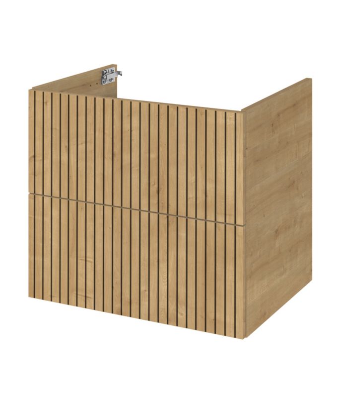Szafka pod umywalkę Roca Style 60 cm wisząca dąb hamilton ryflowana