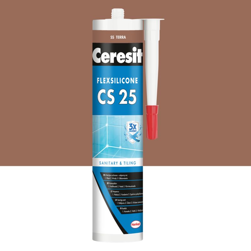 Silikon sanitarny Ceresit CS 25 brązowy 280 ml
