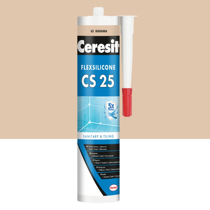 Silikon sanitarny Ceresit CS 25 beżowy bahama 280 ml