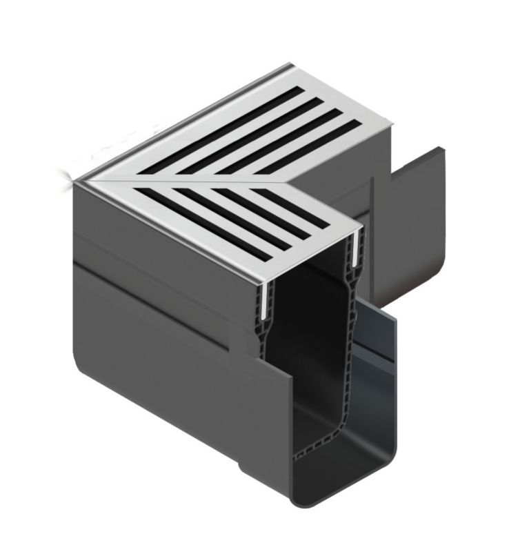 Narożnik ACO SlimLine ruszt aluminium