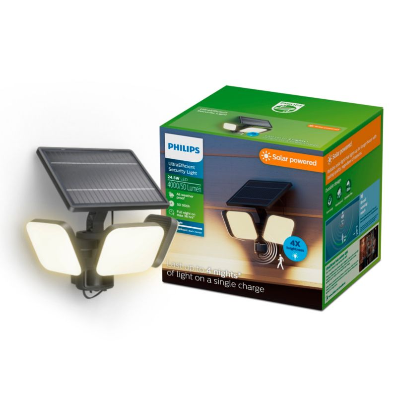 Naświetlacz solarny Philips Zyren 4000 lm IP65 czarny