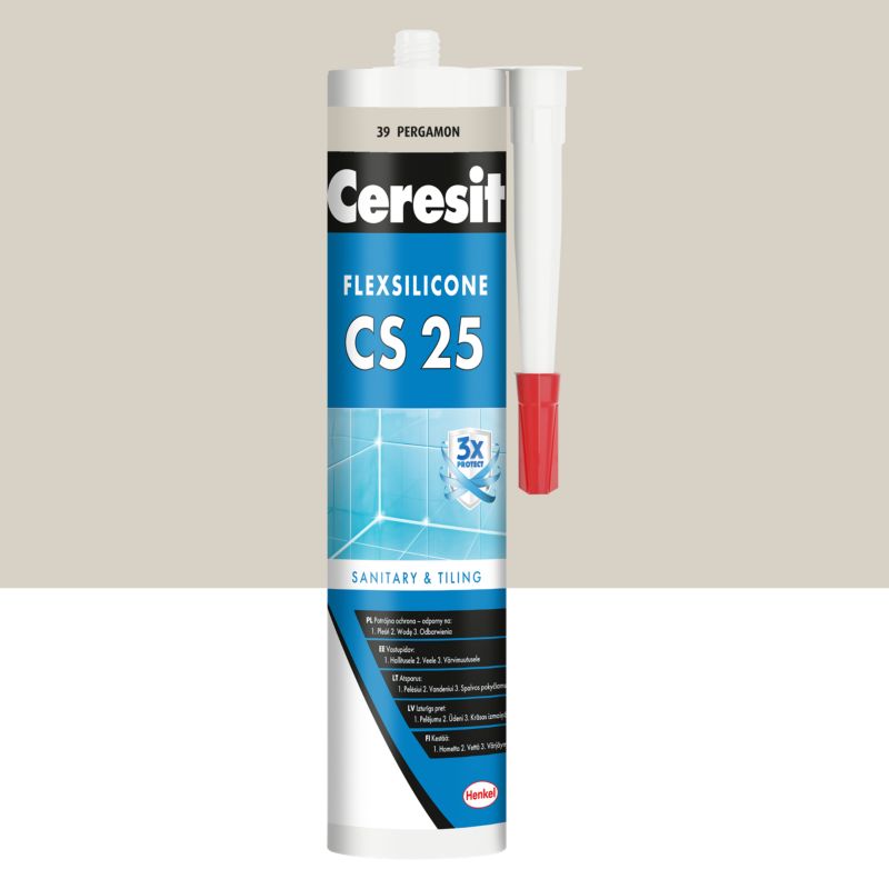 Silikon sanitarny Ceresit CS 25 pergamon 280 ml