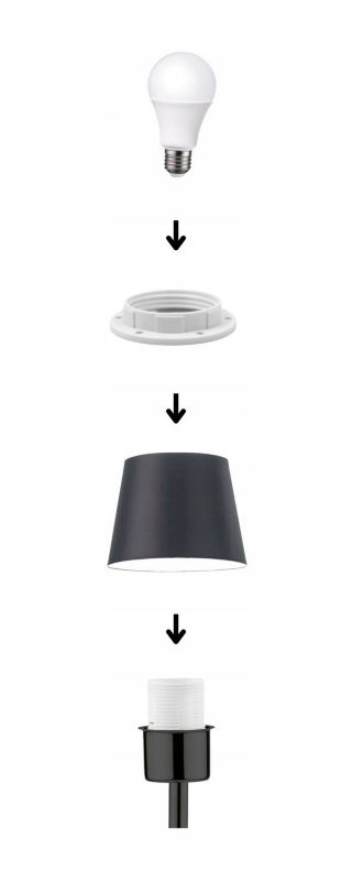 Abażur Klosz do lampy Stojącej/Wiszącej Czarny ze złotem Volta Light Factory 1szt.
