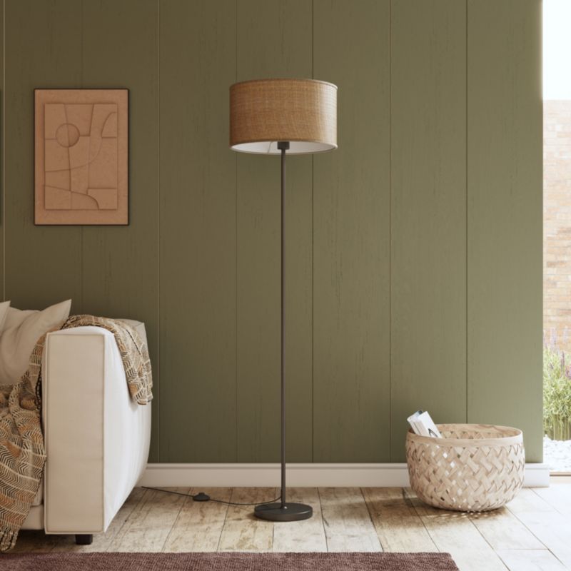 Abażur okrągły GoodHome Kepezin L raffia