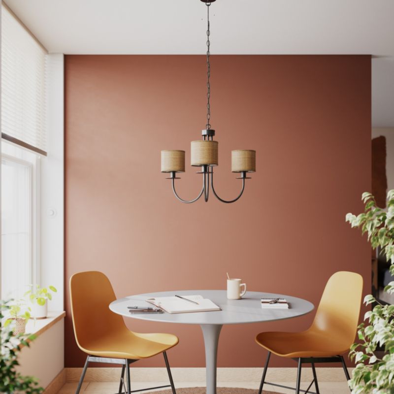 Abażur okrągły GoodHome Kepezin XS raffia