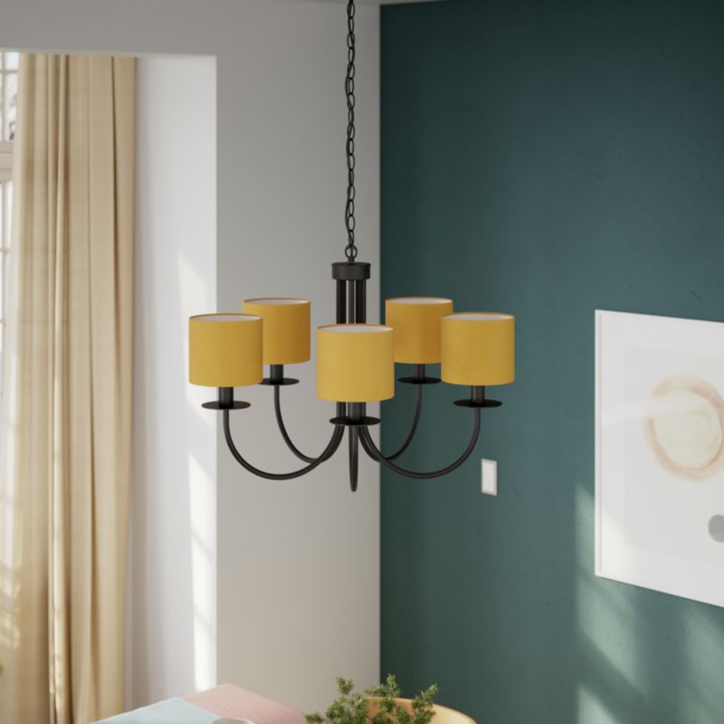 Abażur okrągły GoodHome Kepezin XS żółty