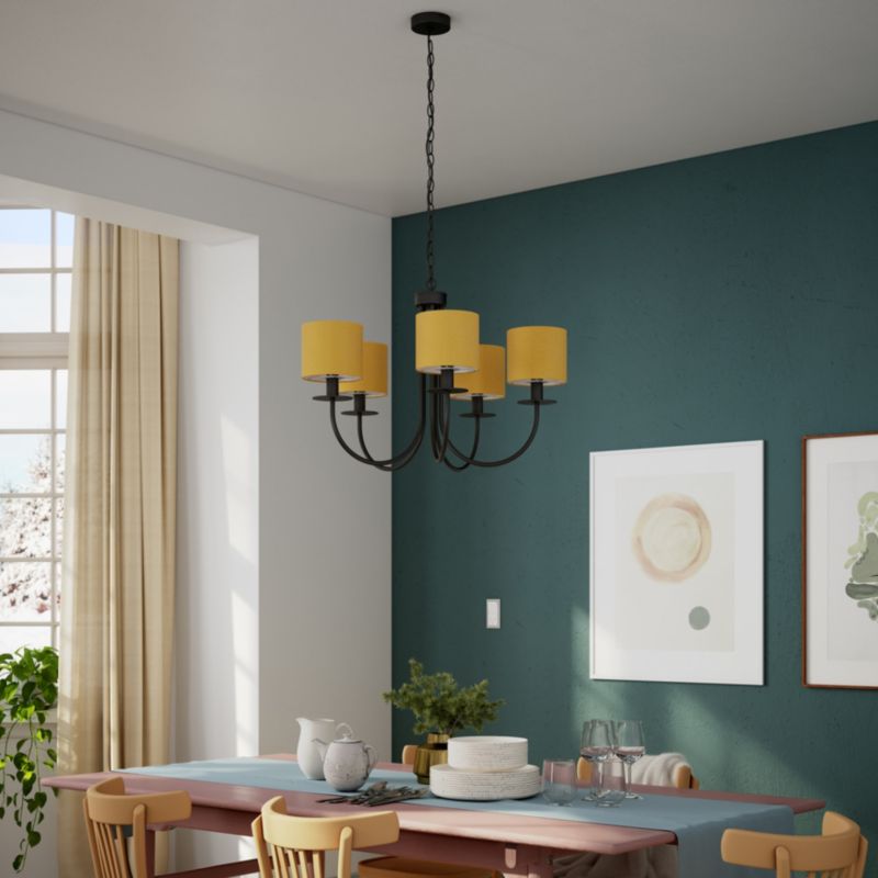 Abażur okrągły GoodHome Kepezin XS żółty