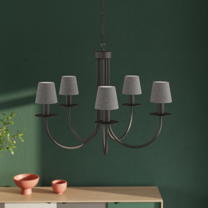 Abażur stożkowy GoodHome Lokombi XS takanina szary
