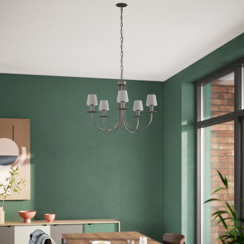Abażur stożkowy GoodHome Lokombi XS takanina szary