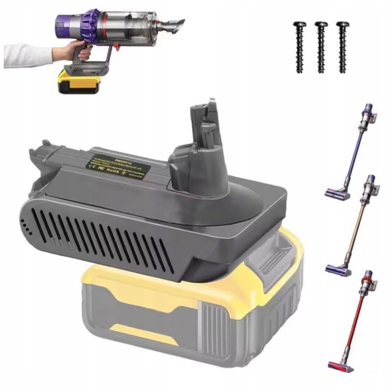 Adapter Baterii Zamiennik - Kompatybilny z Akumulatorami Dewalt 18V/20V/60V, Do Odkurzaczy Dyson V10, Tworzywo ABS, 1 szt.