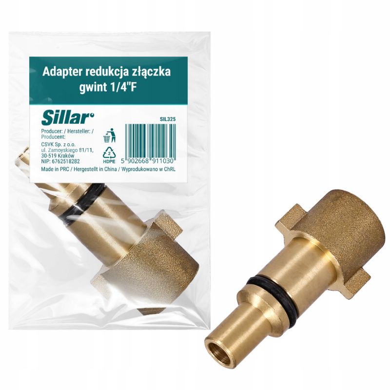 Adapter, Sillar, złączka, zamiennik do myjek Nilfisk seria C E Stihl RE, reduktor, gwint 1/4"F, 1szt