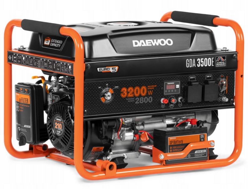 Agregat prądotwórczy DAWEOO generator prądu 230V GDA3500E rozruch start ...
