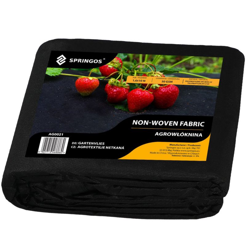 Agrotkanina antychwastowa Springos 50g/m2 1,6x10 m czarna 1 szt.
