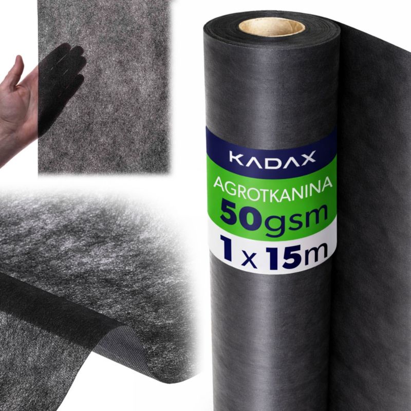 Agrotkanina KADAX 1 x 15 m 50 g/m2 czarna przeciw chwastom 1 szt.