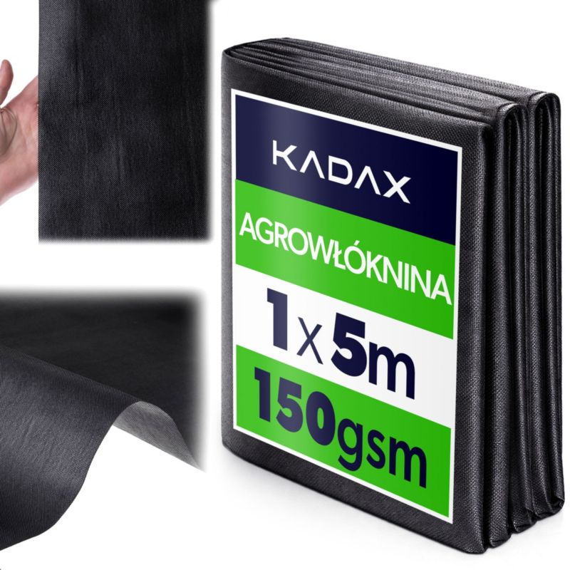 Agrotkanina KADAX 1 x 5 m 150 g/m2 czarna przeciw chwastom 1 szt.