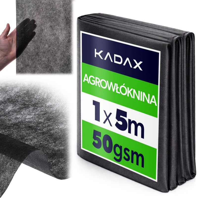 Agrotkanina KADAX 1 x 5 m 50 g/m2 czarna przeciw chwastom 1 szt.