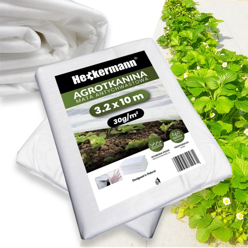 Agrotkanina okryciowa gruba Heckermann 3,2x10m 30g/m2 Biała