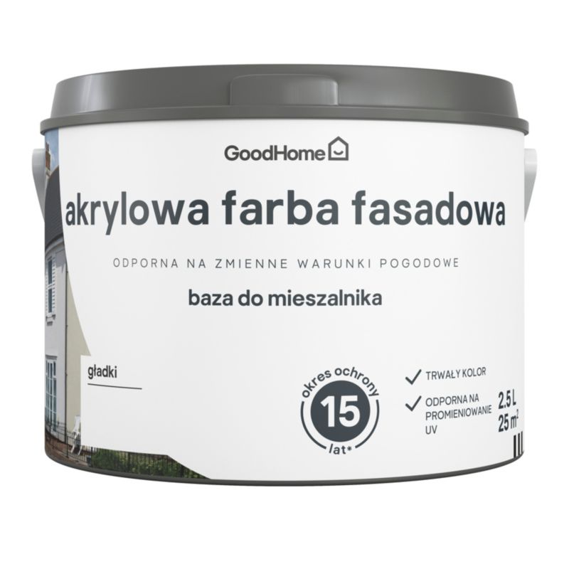 Akrylowa farba fasadowa GoodHome 2,5 l baza B1