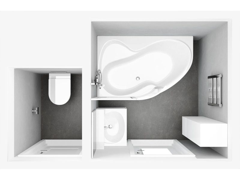 Akrylowa wanna asymetryczna Ravak Rosa 95 150x95 L snowwhite 1 szt