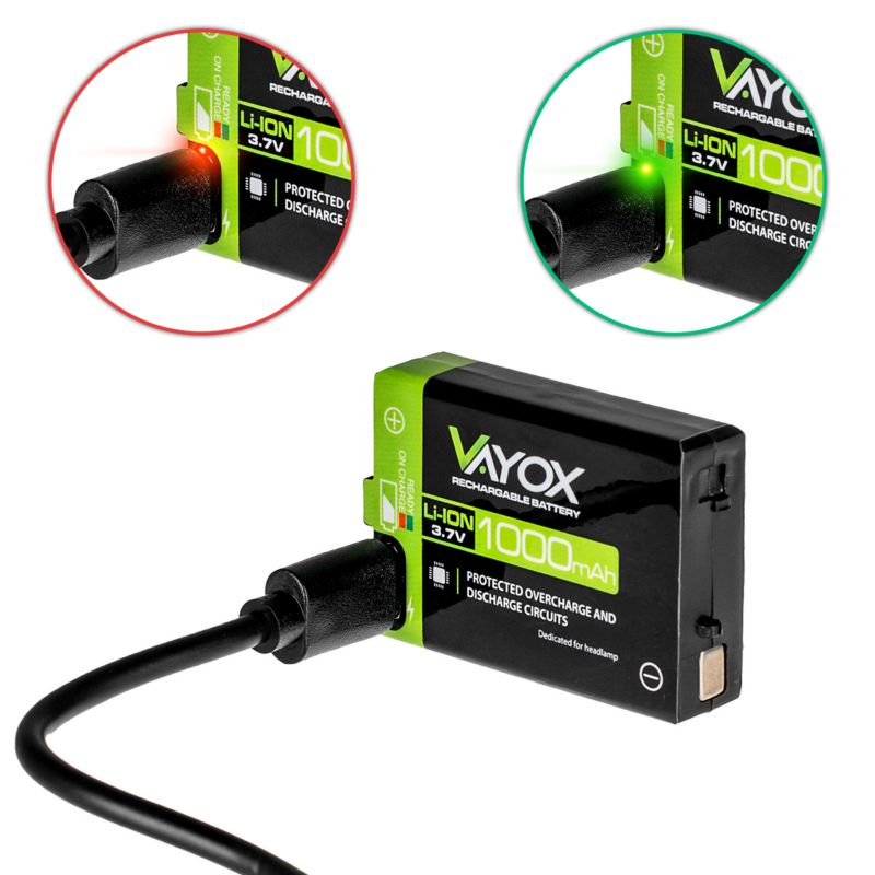 Akumulator do latarki czołowej Vayox VA0303 1000mAh 1 szt.